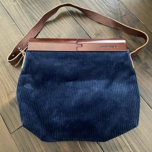 Vintage Diesel Spare Parts Corduroy & Wood Shoulder Purse